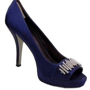 Calvin Klein Cara Satin Jeweled High Heels